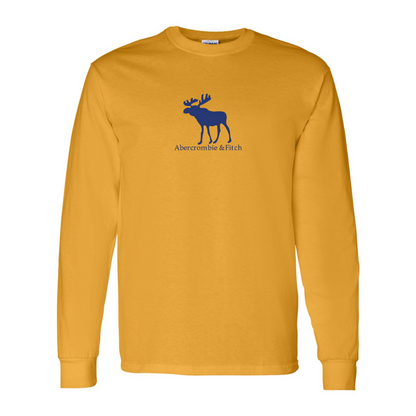 Men's Abercrombie & Fitch Moose Logo Gildan Heavy Cotton Long Sleeve T-Shirt