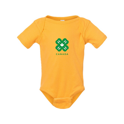 4H Canada Logo  Rabbit Skins Infant Baby Rib Bodysuit