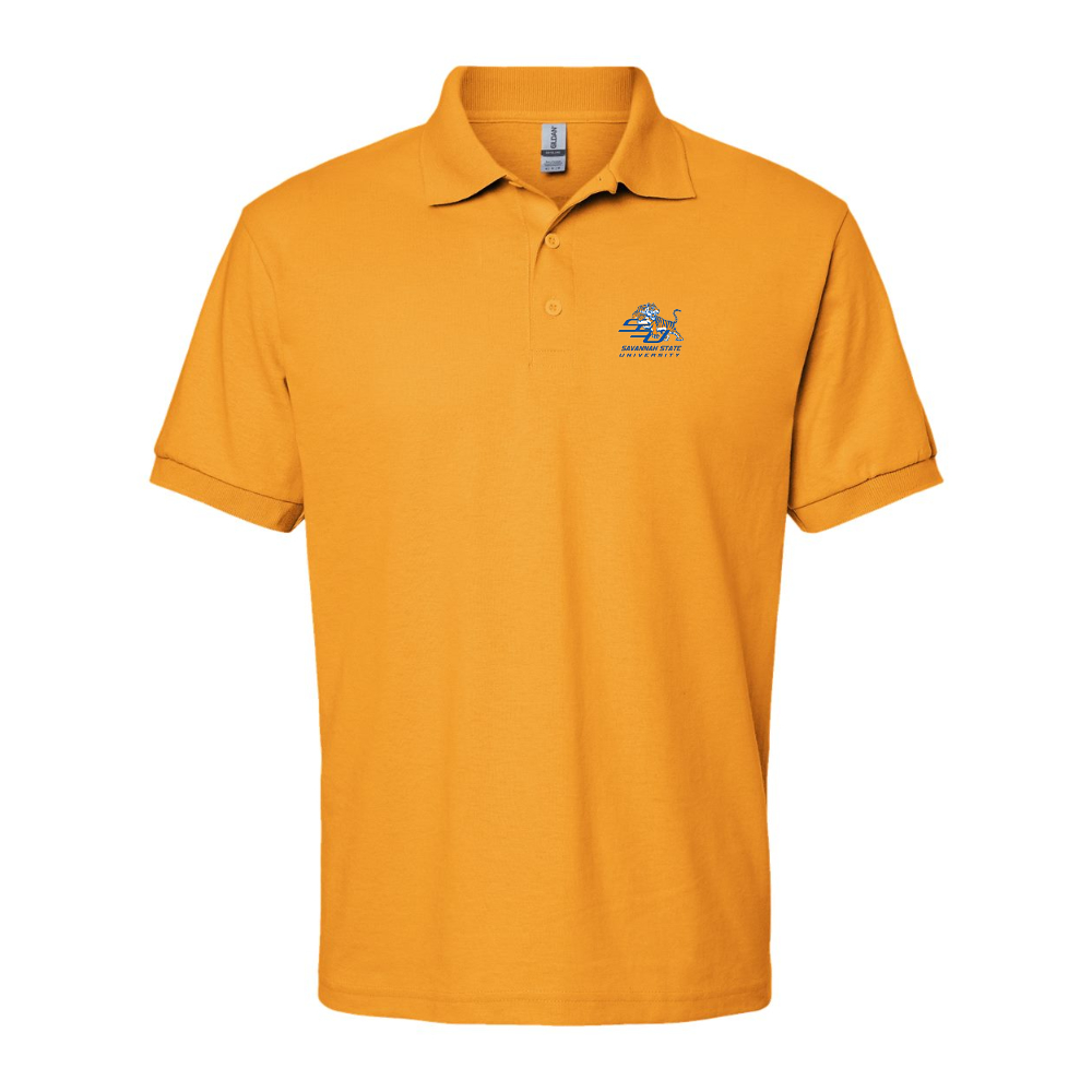 Men's Savannah State Tigers Logo Gildan Dry Blend Jersey Polo