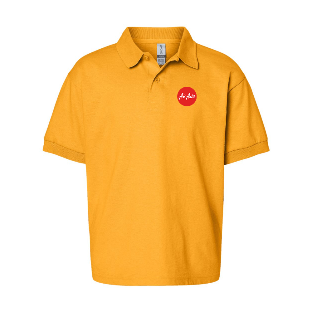 Youth Air Asia Logo Gildan Dry Blend Jersey Polo