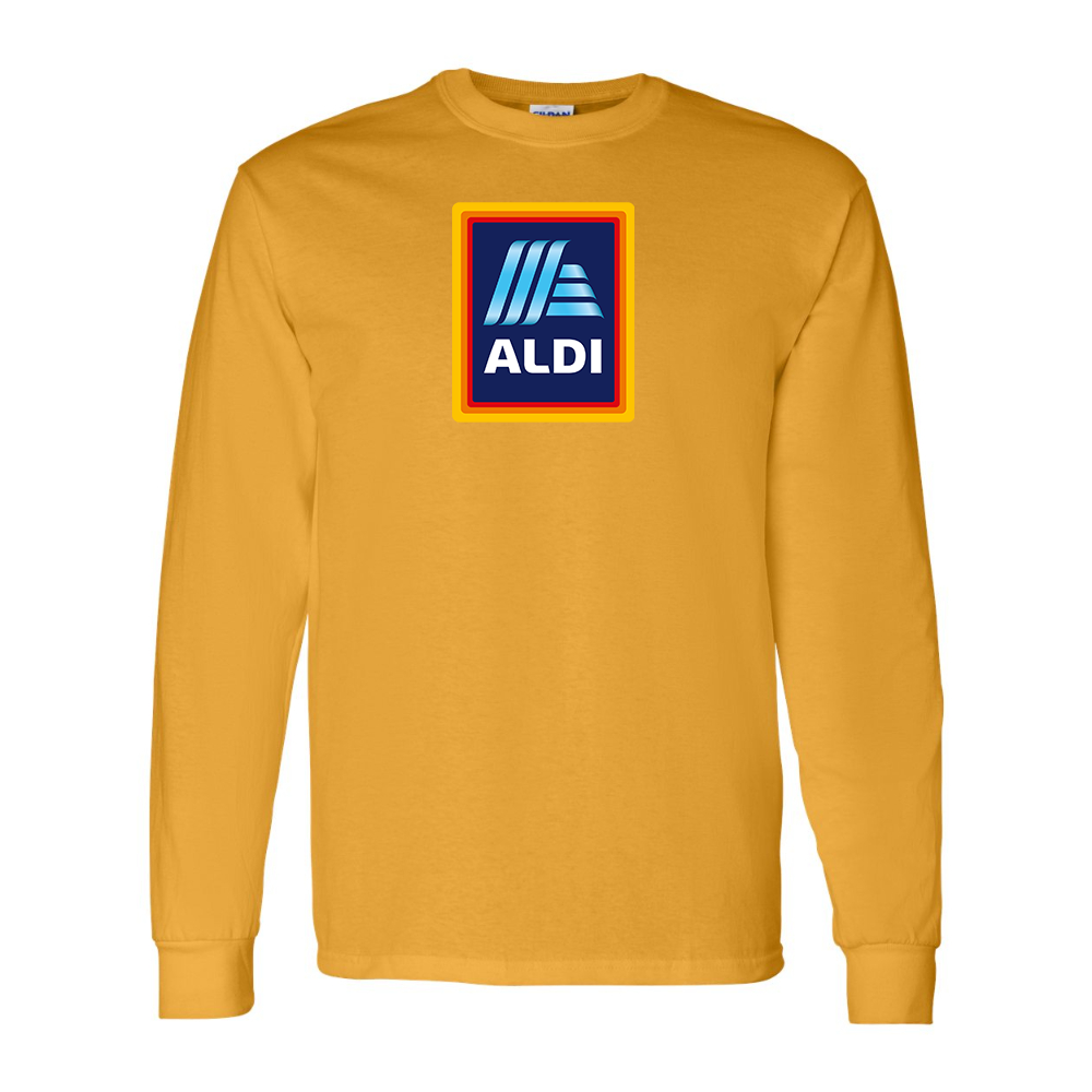 Men's Aldi Logo Gildan Heavy Cotton Long Sleeve T-Shirt