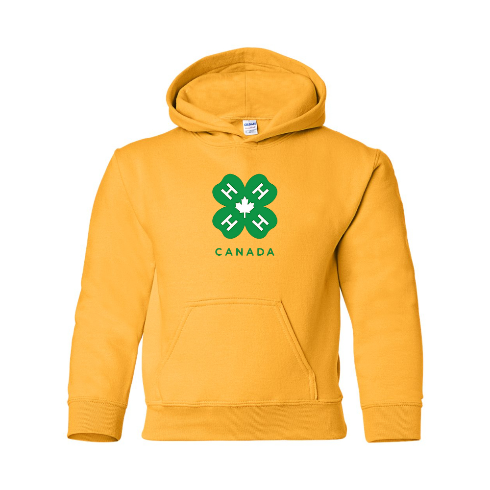 Youth 4H Canada Logo Gildan Heavy Blend  Hooded Sweatshirt