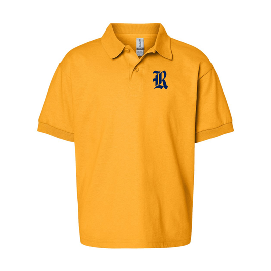 Youth Rice Owls Logo Gildan Dry Blend Jersey Polo