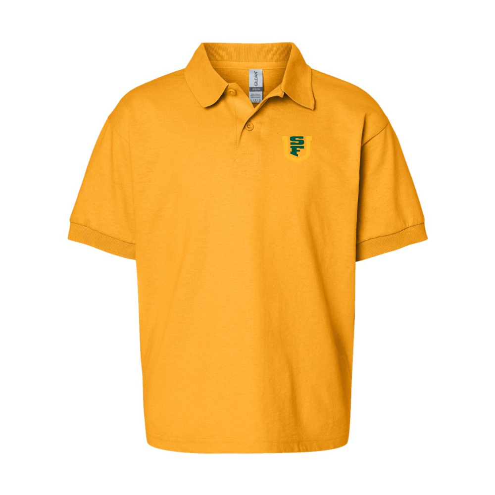 Youth San Francisco Dons Logo Gildan Dry Blend Jersey Polo