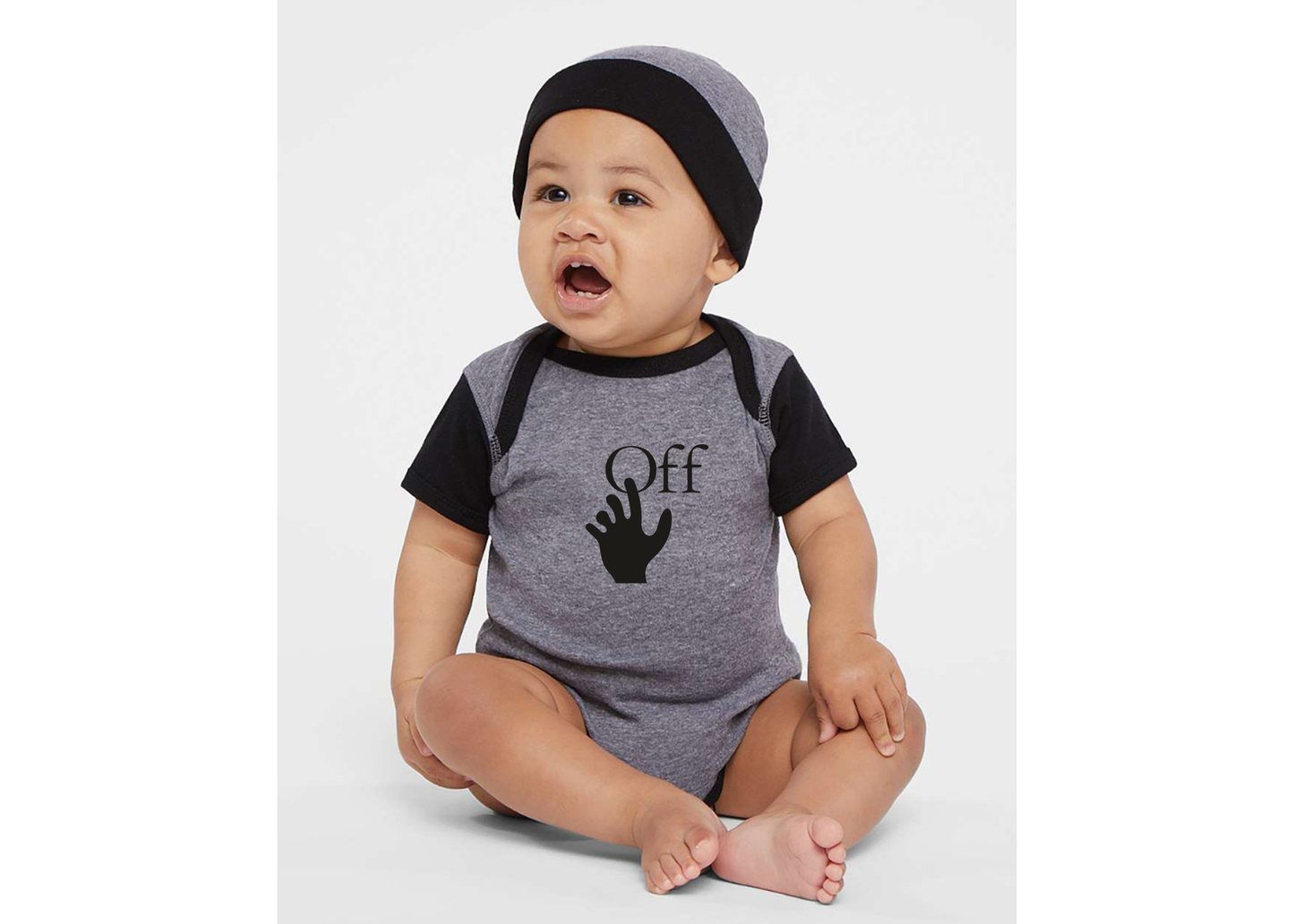 Off-White Hand  Rabbit Skins Infant Baby Rib Bodysuit