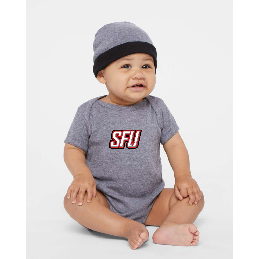 Saint Francis Red Flash Logo Rabbit Skins Infant Baby Rib Bodysuit