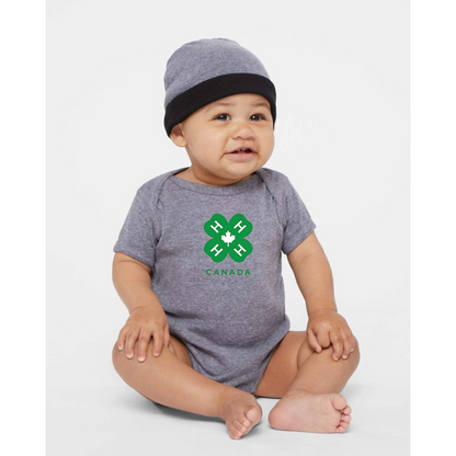 4H Canada Logo  Rabbit Skins Infant Baby Rib Bodysuit