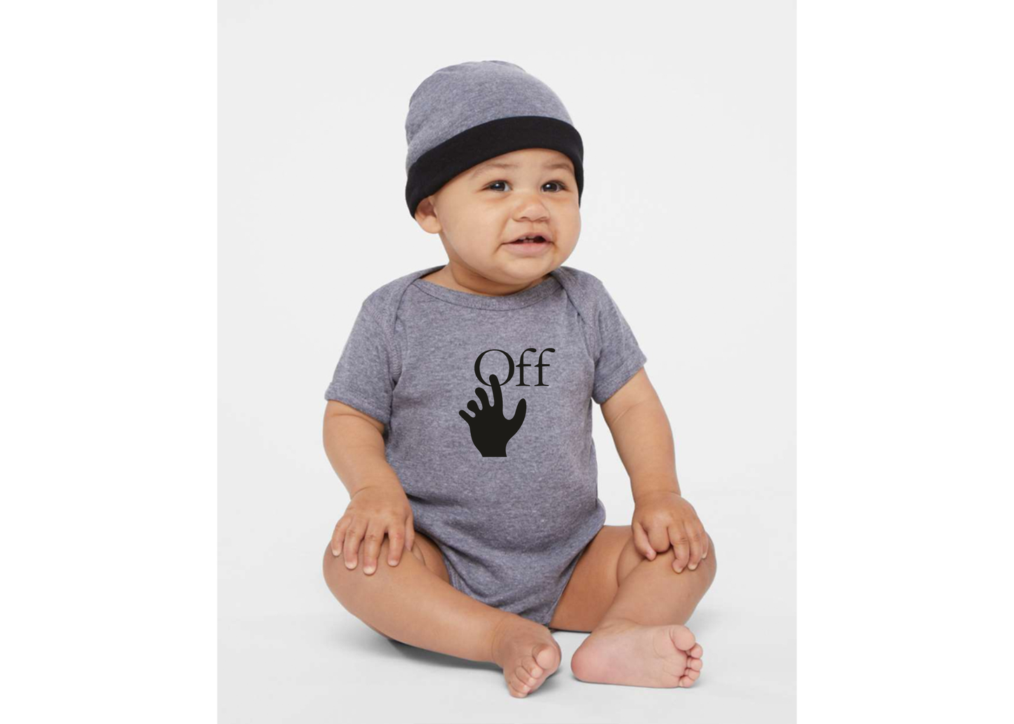 Off-White Hand  Rabbit Skins Infant Baby Rib Bodysuit