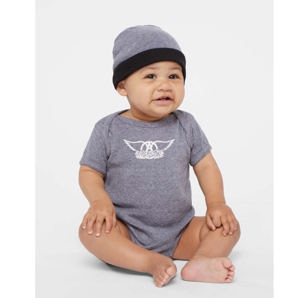 Aerosmith Logo  Rabbit Skins Infant Baby Rib Bodysuit