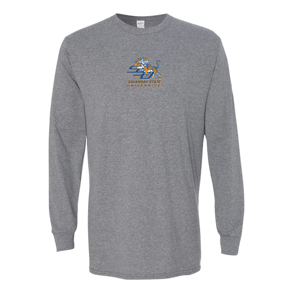 Men's Savannah State Tigers Logo Gildan Heavy Cotton Long Sleeve T-Shirt