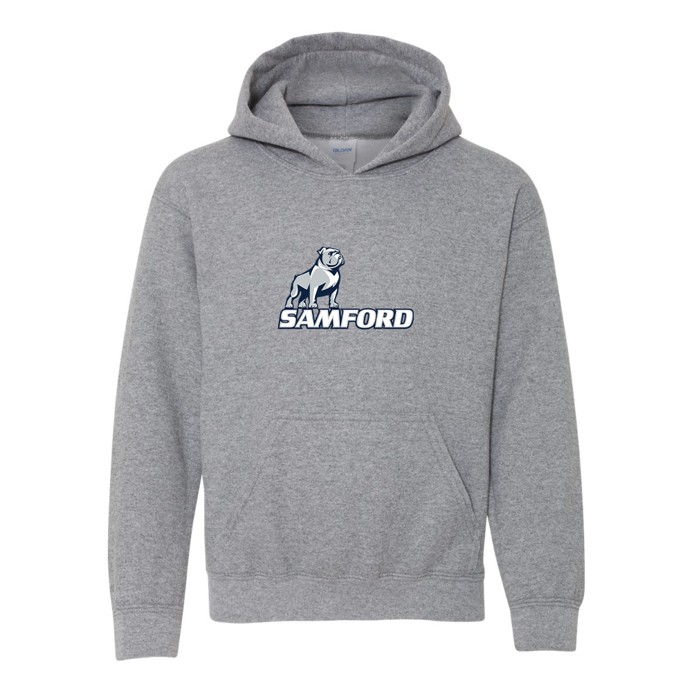 Youth Samford Bulldogs Logo Gildan Heavy Blend  Hooded Sweatshirt