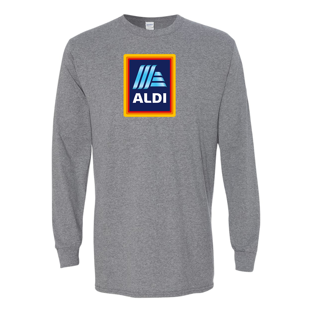 Men's Aldi Logo Gildan Heavy Cotton Long Sleeve T-Shirt