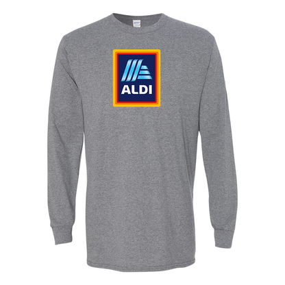 Men's Aldi Logo Gildan Heavy Cotton Long Sleeve T-Shirt