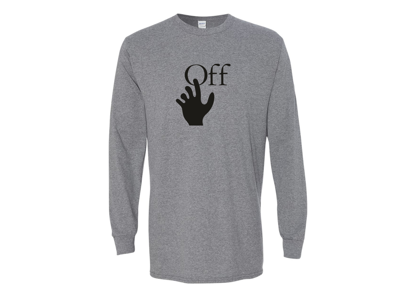 Men's Off-White Hand Gildan Heavy Cotton Long Sleeve T-Shirt