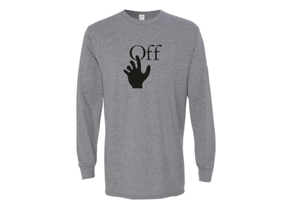 Men's Off-White Hand Gildan Heavy Cotton Long Sleeve T-Shirt