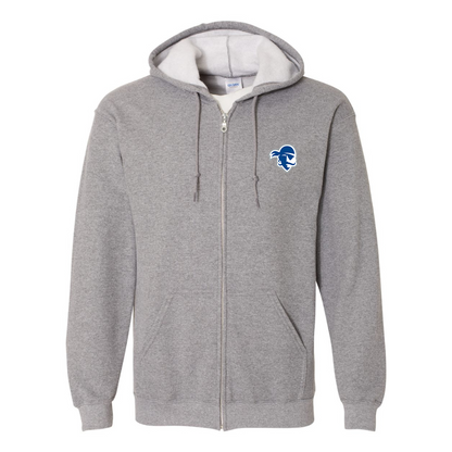 Men's Seton Hall Pirates Logo Gildan  Heavy Blend Full Zip Hooded Sweatshirt