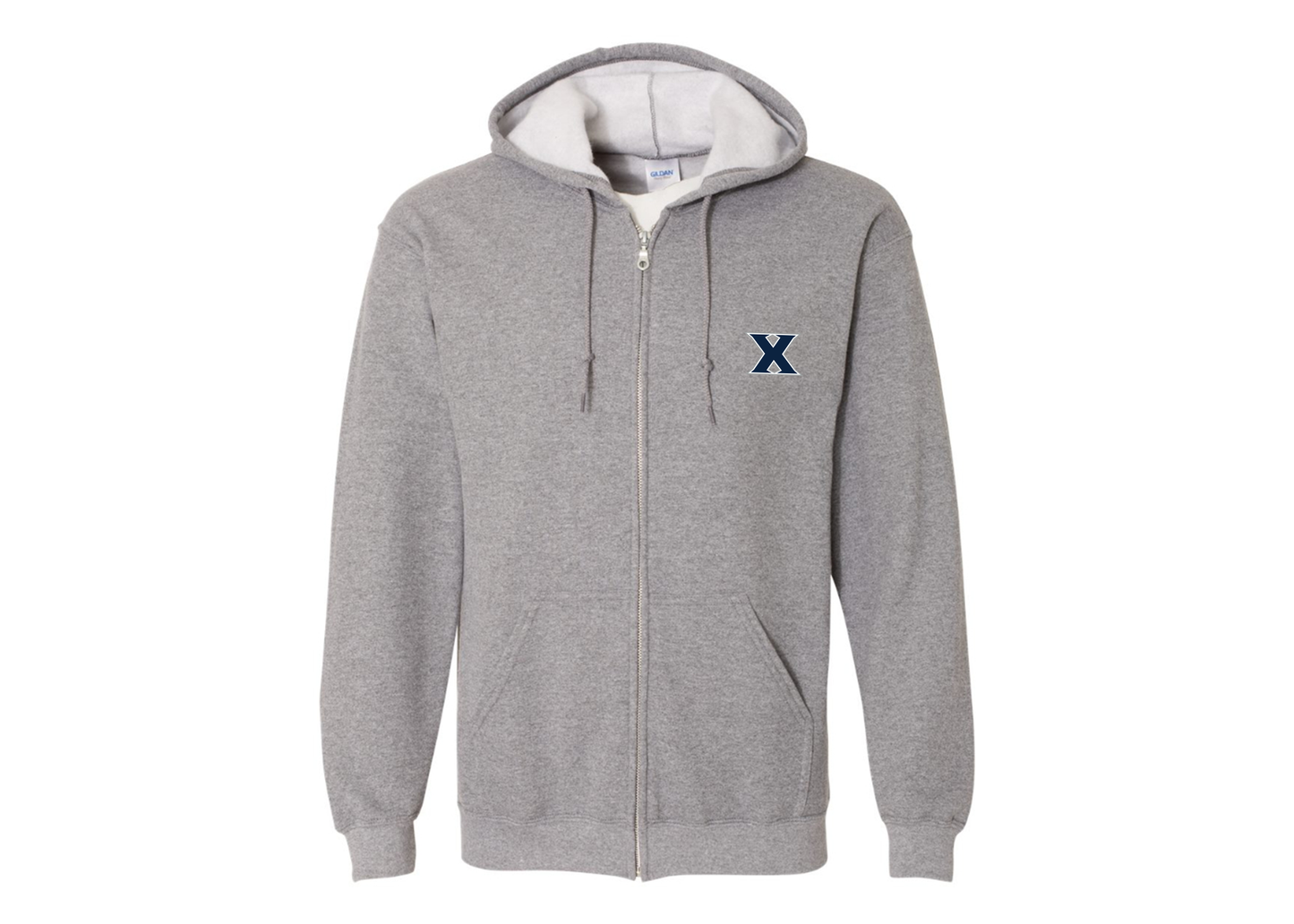 Men's Xavier Musketeers Gildan  Heavy Blend Full Zip Hooded Sweatshirt