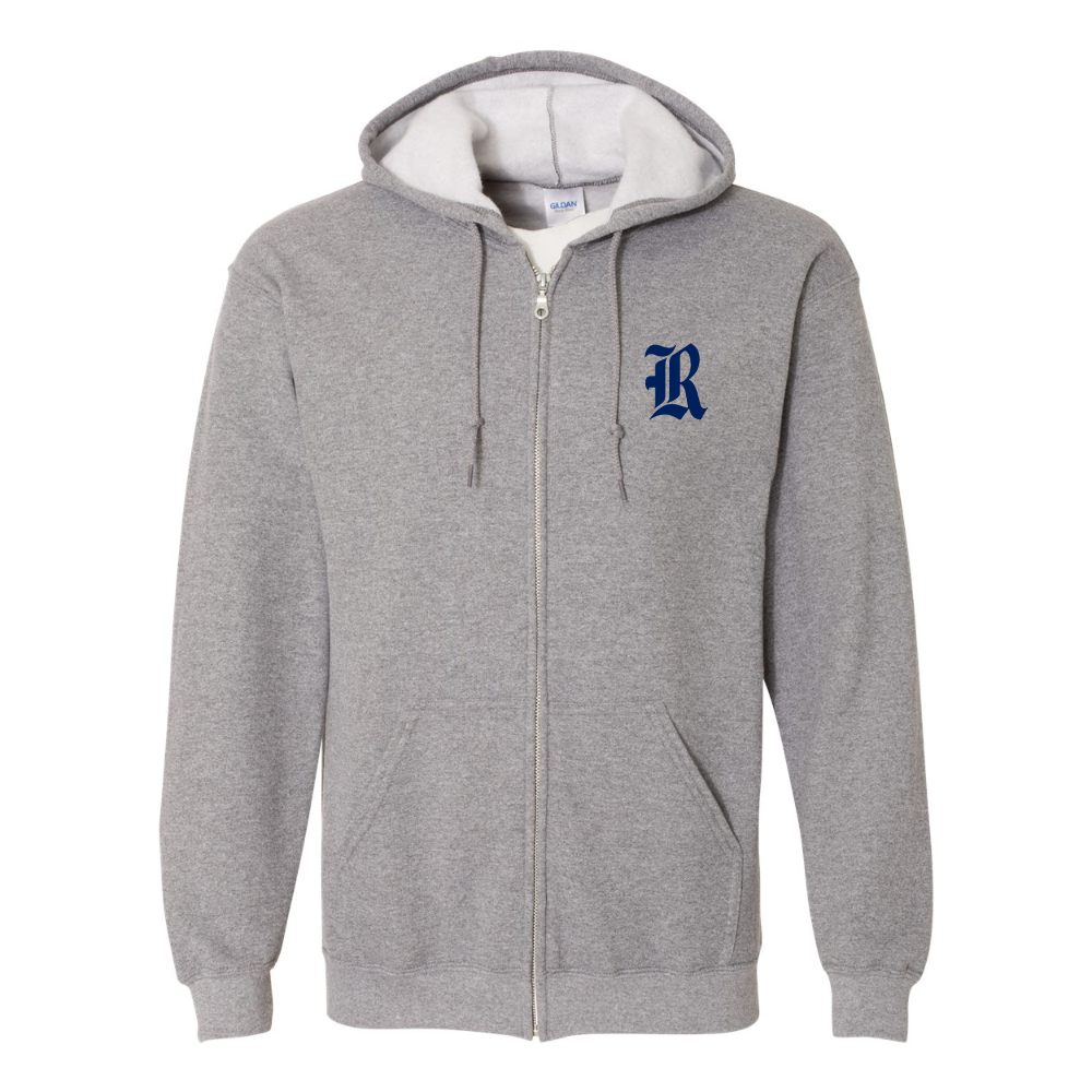 Men's Rice Owls Logo Gildan  Heavy Blend Full Zip Hooded Sweatshirt
