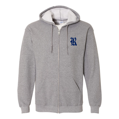 Men's Rice Owls Logo Gildan  Heavy Blend Full Zip Hooded Sweatshirt