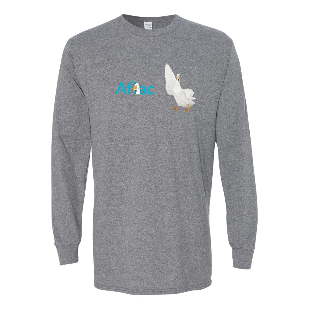 Men's Aflac Logo and Duck Gildan Heavy Cotton Long Sleeve T-Shirt