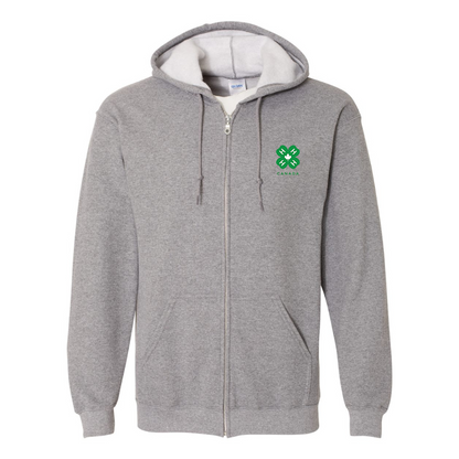 Men's 4H Canada Logo Gildan  Heavy Blend Full Zip Hooded Sweatshirt
