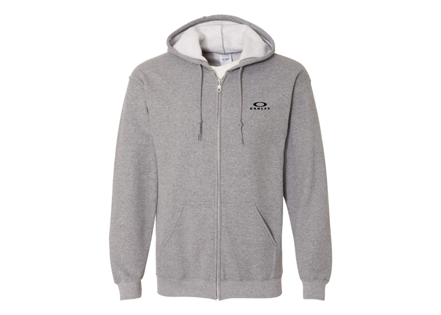 Men's Oakley Logo Gildan  Heavy Blend Full Zip Hooded Sweatshirt
