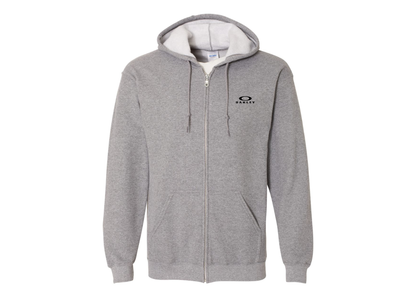 Men's Oakley Logo Gildan  Heavy Blend Full Zip Hooded Sweatshirt