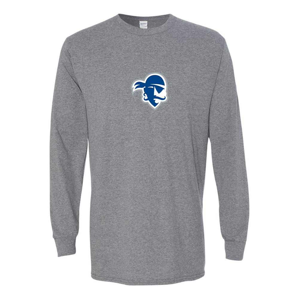 Men's Seton Hall Pirates Logo Gildan Heavy Cotton Long Sleeve T-Shirt