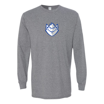 Men's Saint Louis Billikens Logo Gildan Heavy Cotton Long Sleeve T-Shirt