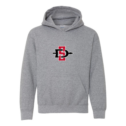 Youth San Diego State Aztecs Logo Gildan Heavy Blend  Hooded Sweatshirt