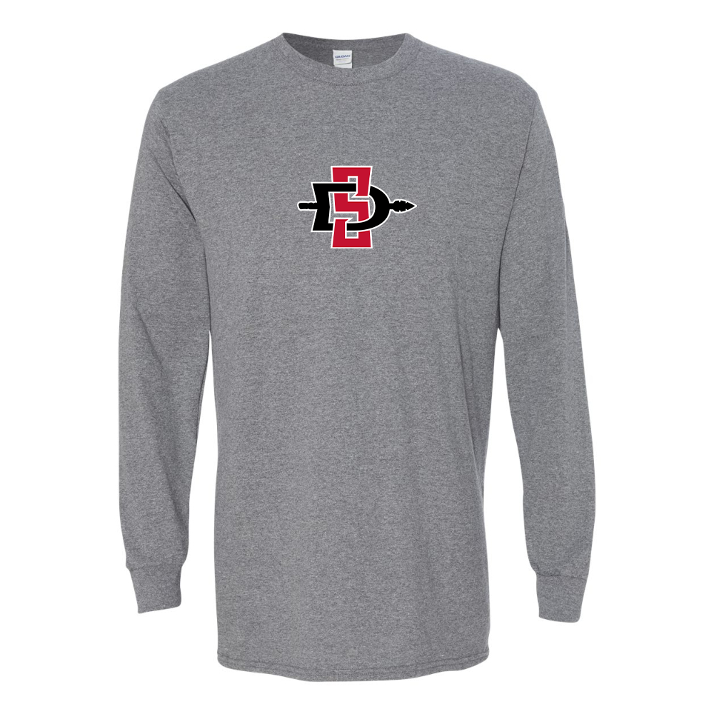 Men's San Diego State Aztecs Logo Gildan Heavy Cotton Long Sleeve T-Shirt