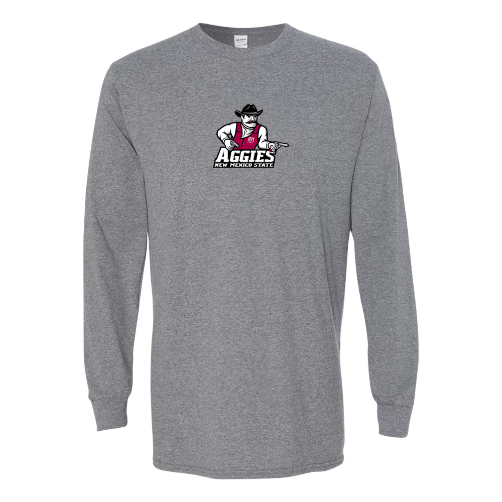 Men's Aggies New Mexico State Logo Gildan Heavy Cotton Long Sleeve T-Shirt