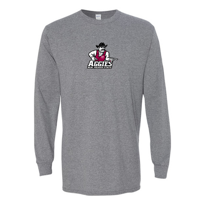 Men's Aggies New Mexico State Logo Gildan Heavy Cotton Long Sleeve T-Shirt