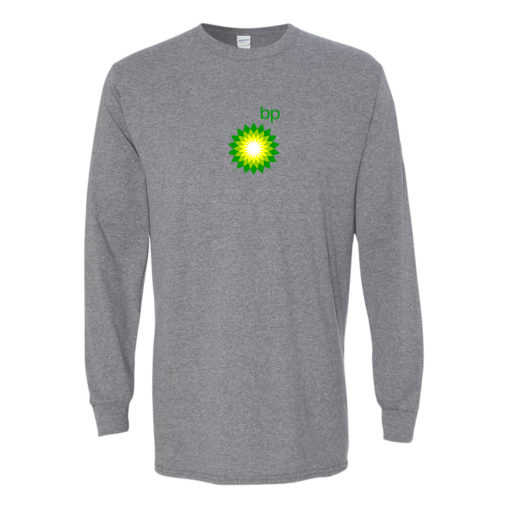 Men's BP Oil Logo Gildan Heavy Cotton Long Sleeve T-Shirt