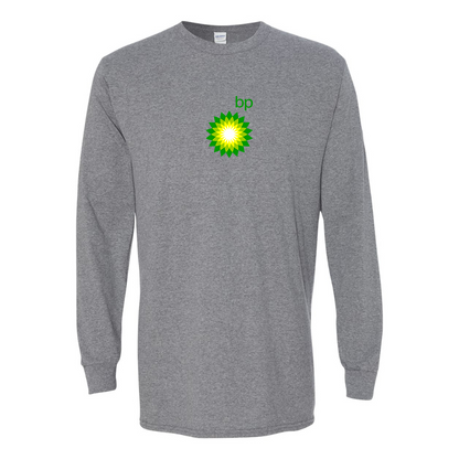 Men's BP Oil Logo Gildan Heavy Cotton Long Sleeve T-Shirt