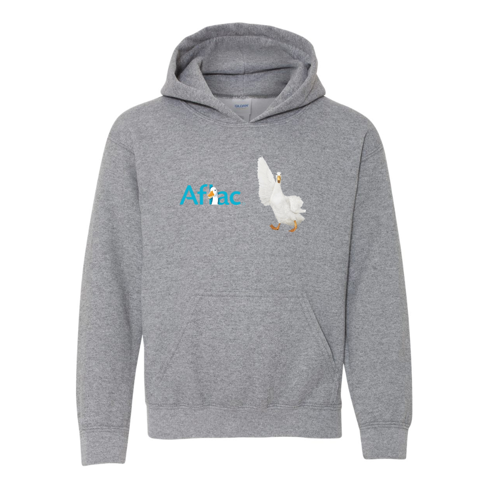 Youth Aflac Logo and Duck Gildan Heavy Blend  Hooded Sweatshirt