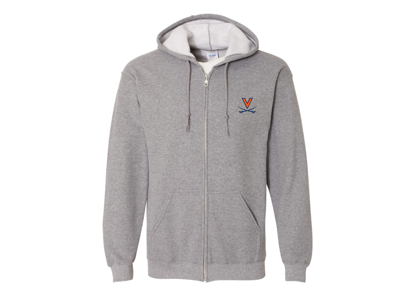 Men's Virginia Cavaliers Gildan  Heavy Blend Full Zip Hooded Sweatshirt