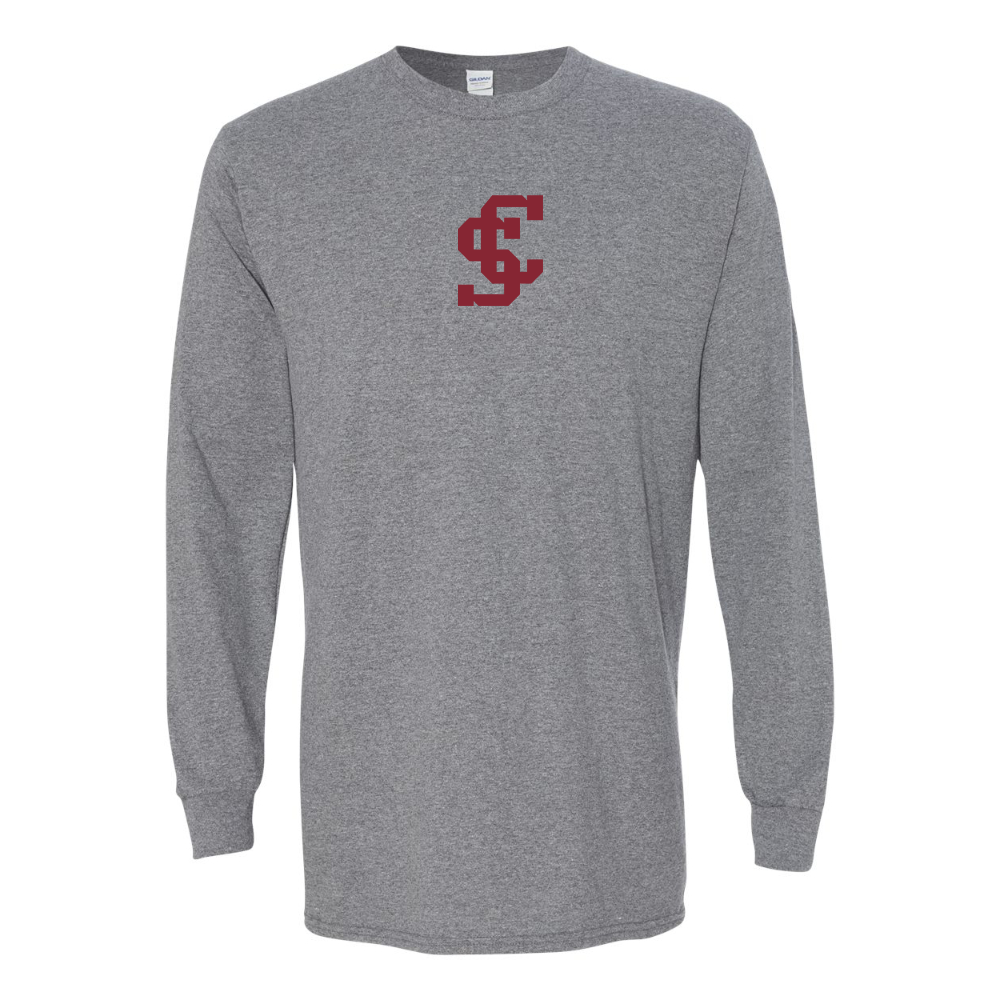 Men's Santa Clara Broncos Logo  Gildan Heavy Cotton Long Sleeve T-Shirt