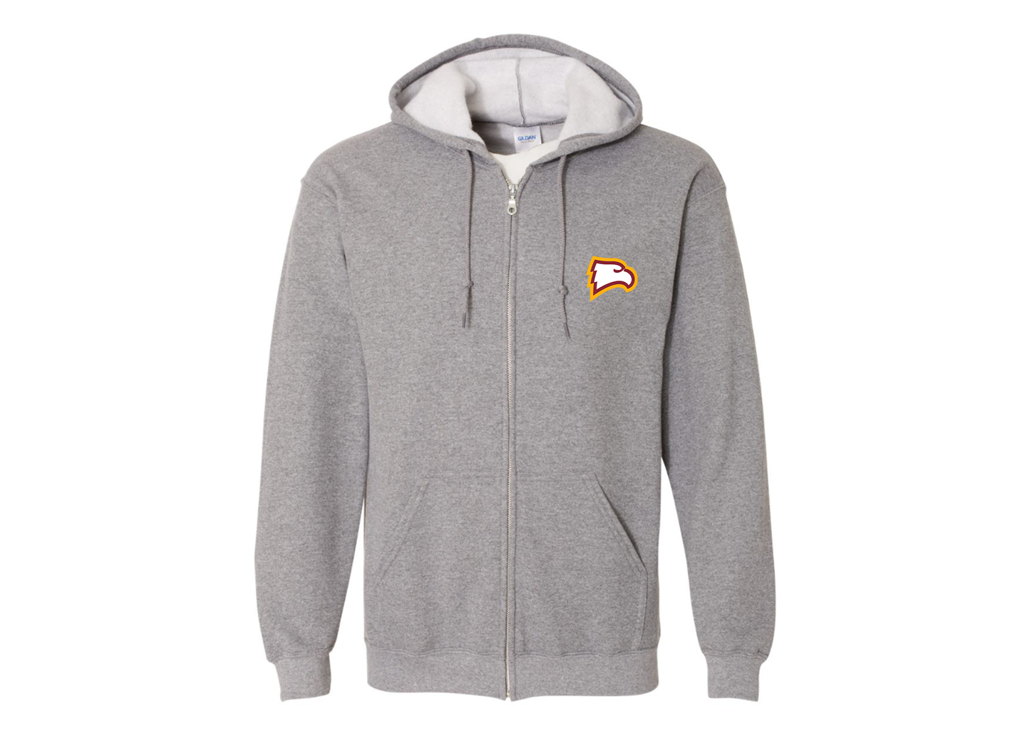 Men's Winthrop Eagles Gildan  Heavy Blend Full Zip Hooded Sweatshirt
