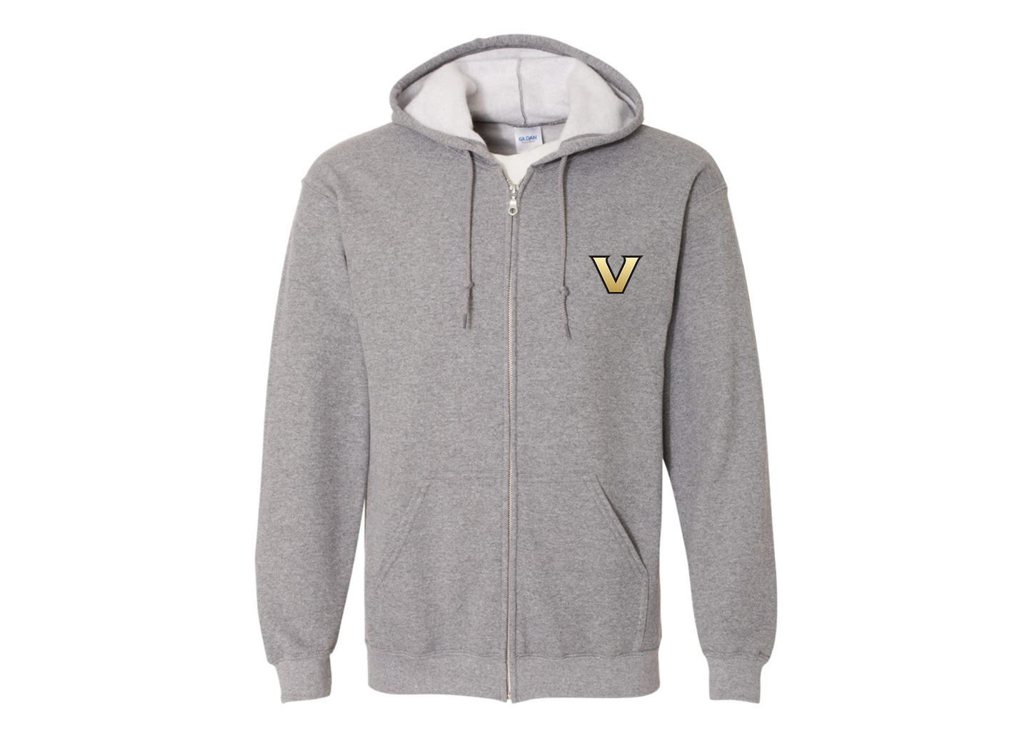 Men's Vanderbilt Commodores Gildan  Heavy Blend Full Zip Hooded Sweatshirt