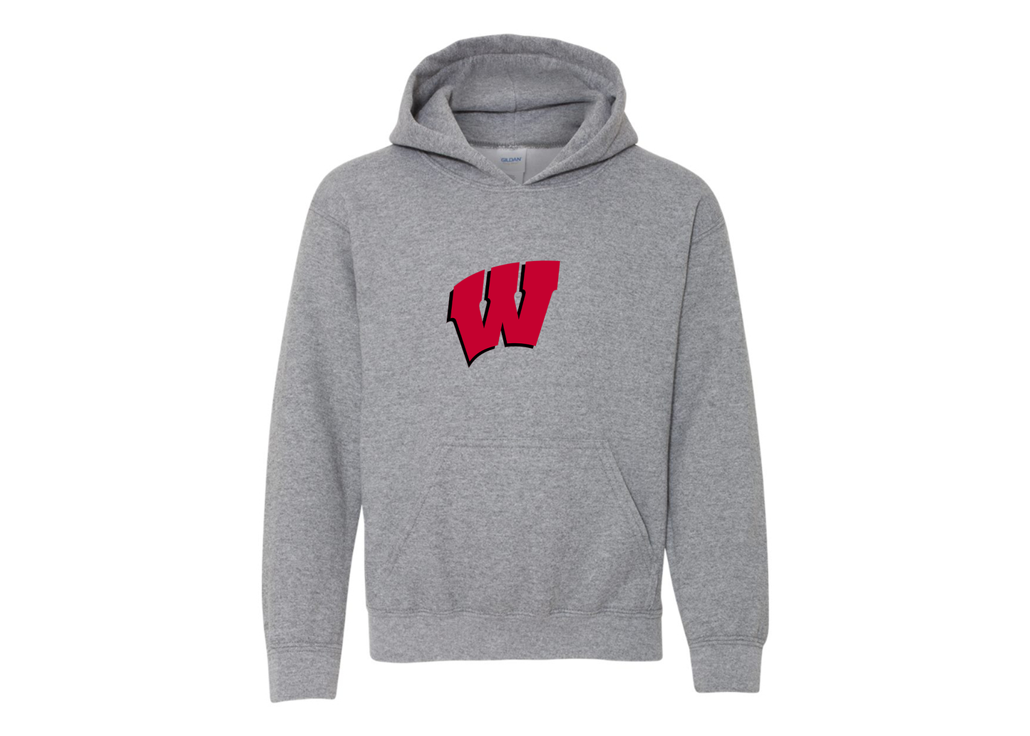 Youth Wisconsin Badgers Gildan Heavy Blend  Hooded Sweatshirt