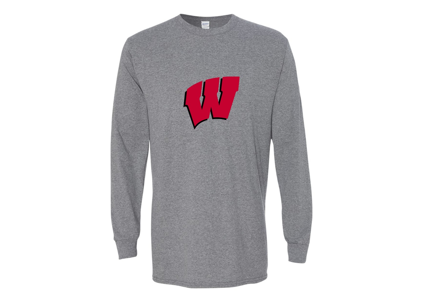 Men's Wisconsin Badgers Gildan Heavy Cotton Long Sleeve T-Shirt