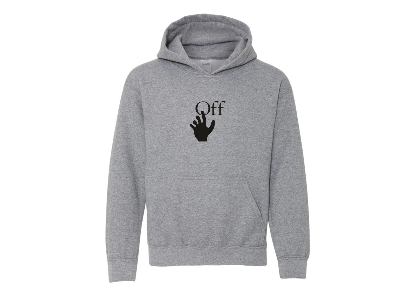Youth Off-White Hand Gildan Heavy Blend  Hooded Sweatshirt