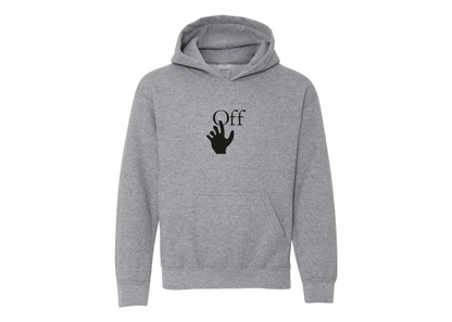 Youth Off-White Hand Gildan Heavy Blend  Hooded Sweatshirt