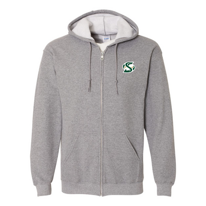 Men's Sacramento State Hornets Logo  Gildan  Heavy Blend Full Zip Hooded Sweatshirt