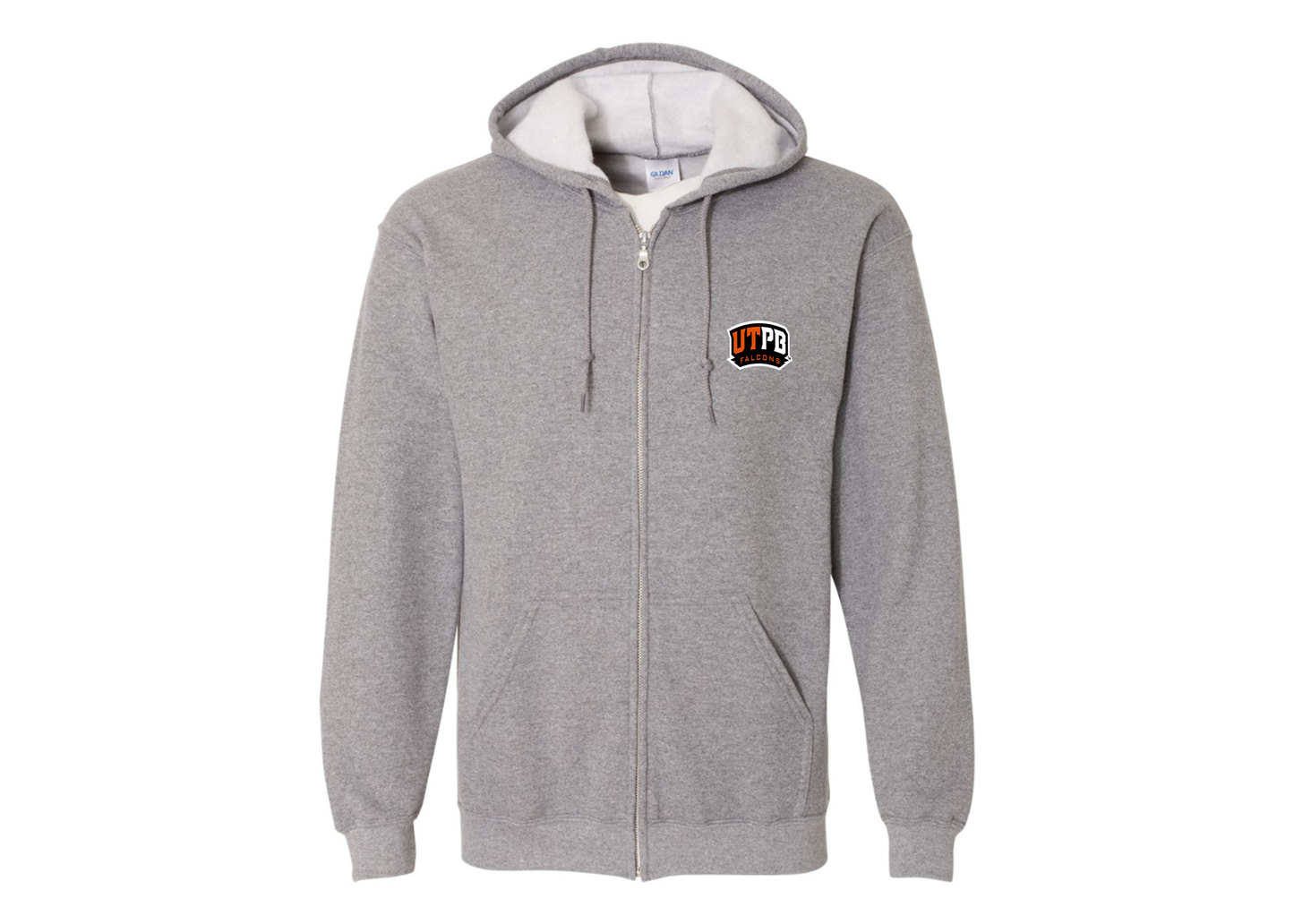 Men's UTPB Falcons Gildan Heavy Blend Full Zip Hooded Sweatshirt