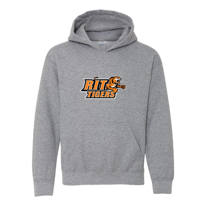 Youth RIT Tigers Logo Gildan Heavy Blend  Hooded Sweatshirt