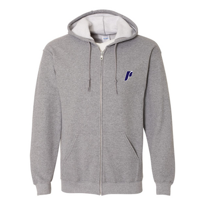 Men's Portland Pilots Logo Gildan  Heavy Blend Full Zip Hooded Sweatshirt