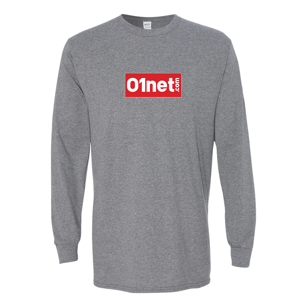 Men's 01net Logo Gildan Heavy Cotton Long Sleeve T-Shirt