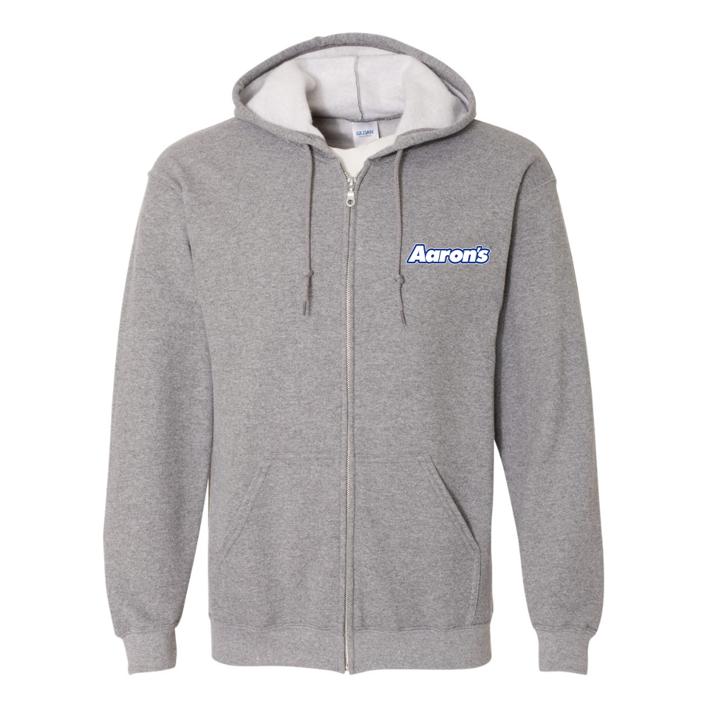 Men's Aaron_s Logo Gildan  Heavy Blend Full Zip Hooded Sweatshirt